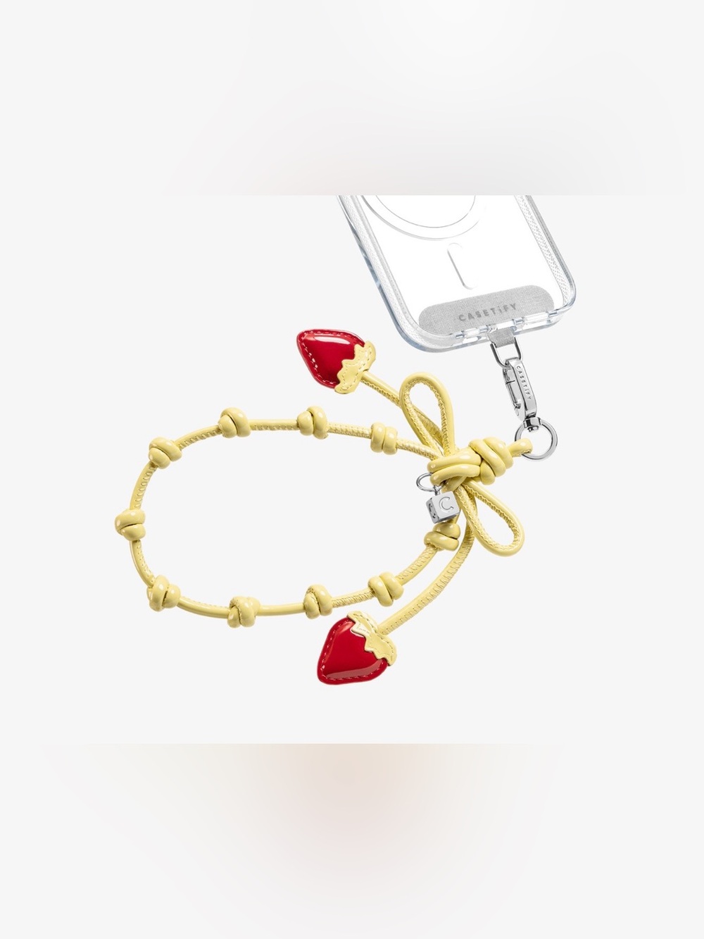 Casetify Bow Charm Wristlet Sorbet Yellow